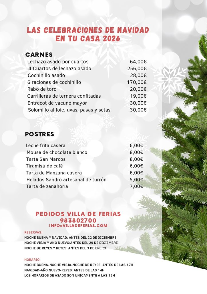 Menú de navidad para llevar 3