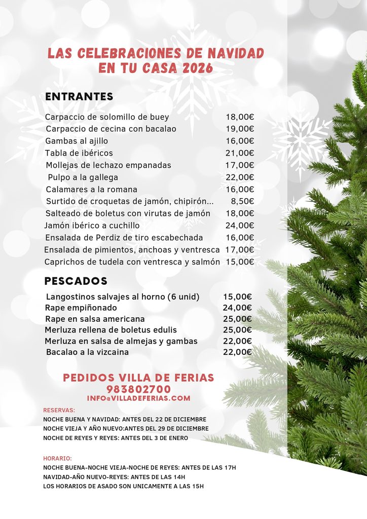 Menú de navidad para llevar 1